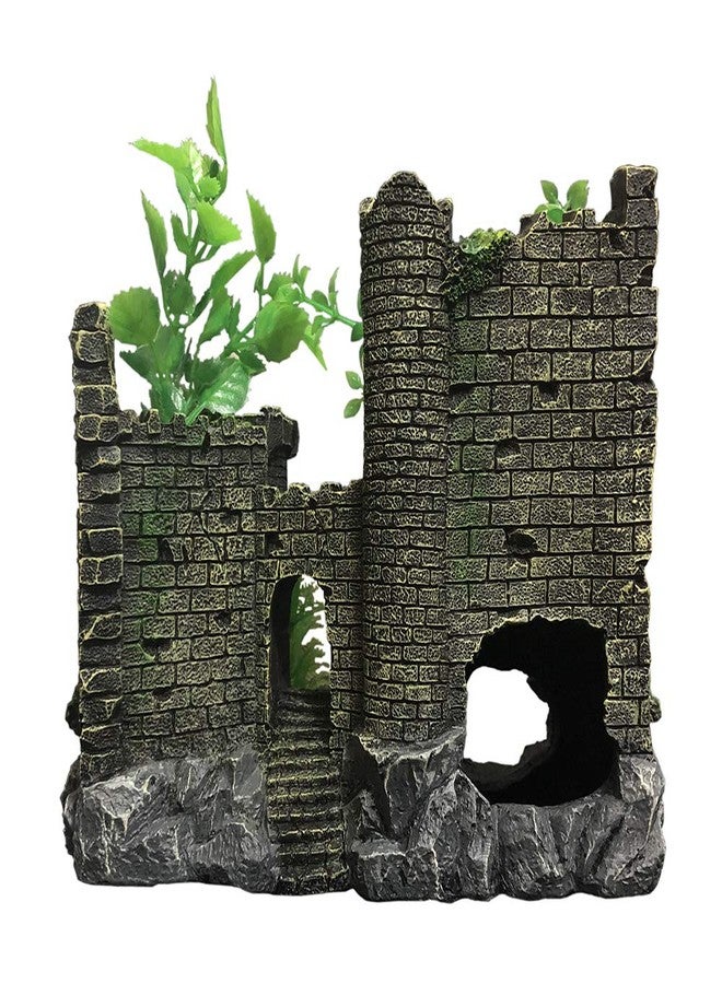 SLOCME Aquarium Medieval Resin Castle Decoration - Realistic Fish Tank Castle Accessory, Shelter for Betta Fish & Reptile - Image 4